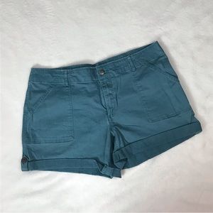 Magellan Outdoors Women's Shorts Sz 16 Blue Rolled Hem High Rise Shorts